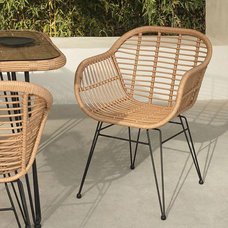 Kids Outdoor Dining Table - MOMO Ins Rattan Açık Balkon Demir