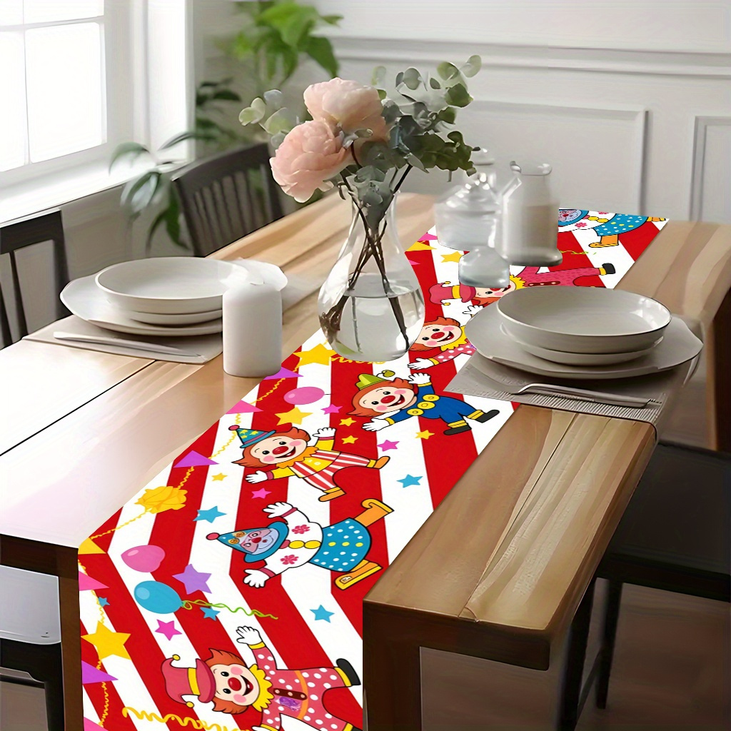 Kids Outdoor Dining Table - Sirk Palyaçosu Parti Masa Örtüsü -