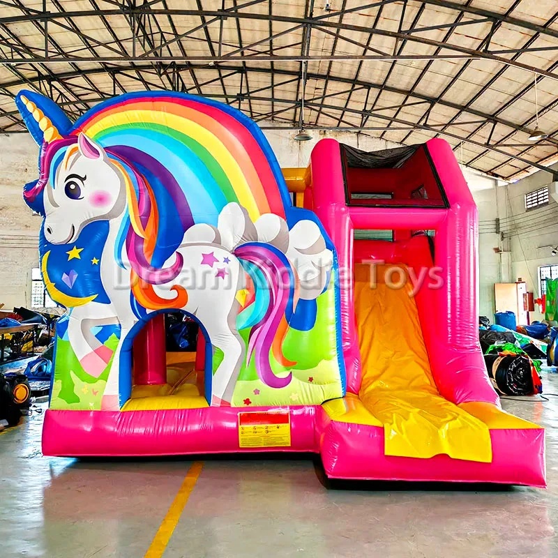 Kids Outdoor Adventure Park - Unicorn Rainbow PVC Şişme Kale Çocuk