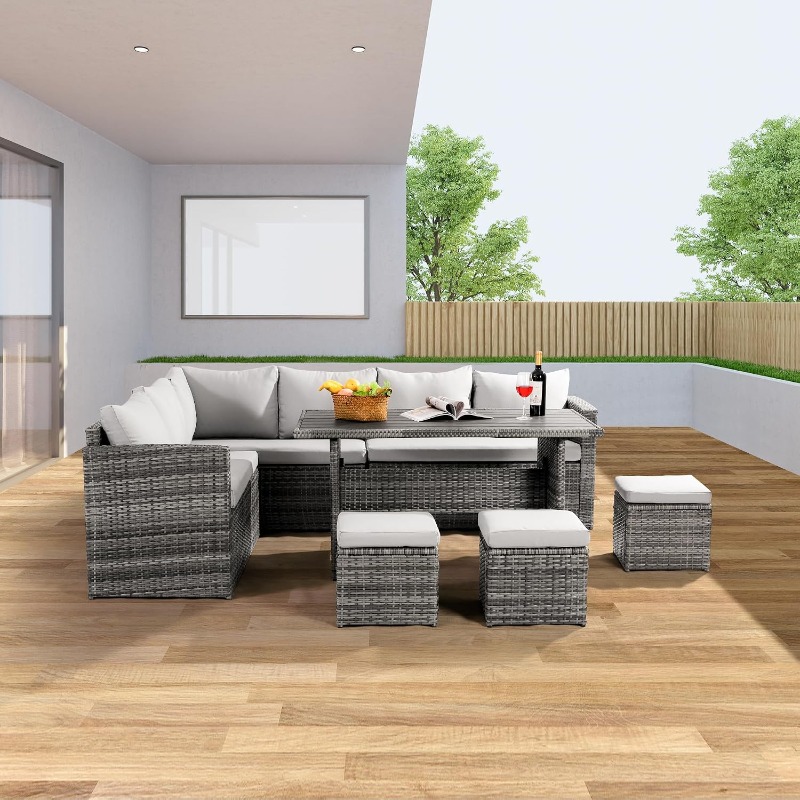 Kids Outdoor Dining Table - Wumiokio Veranda Mobilya Seti, 7 Parçalı
