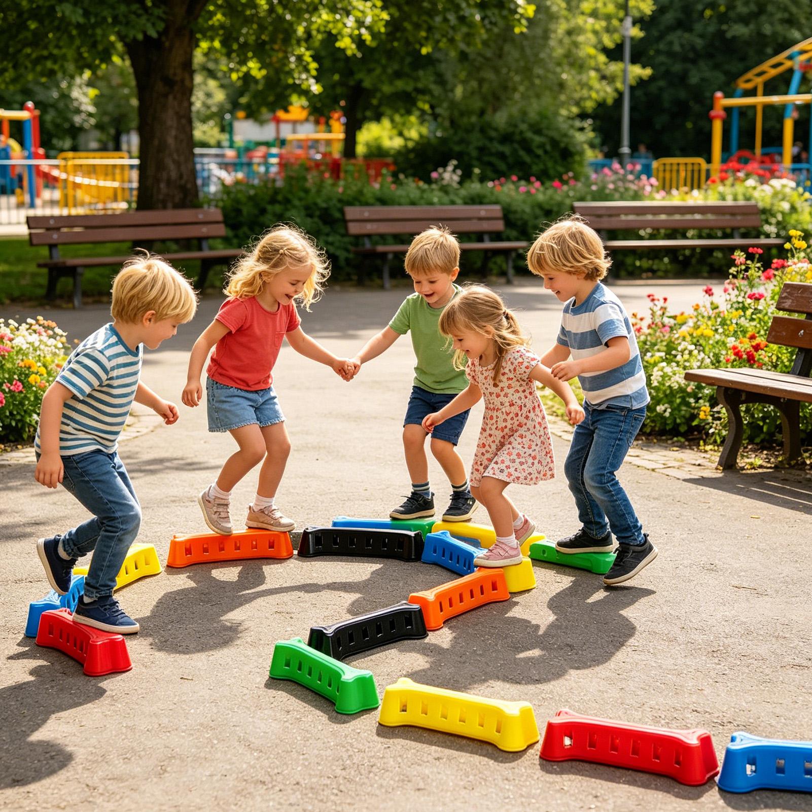 Kids Outdoor Balance Beam - Çocuklar İçin Denge Tahtası İstiflenebilir Kaymaz