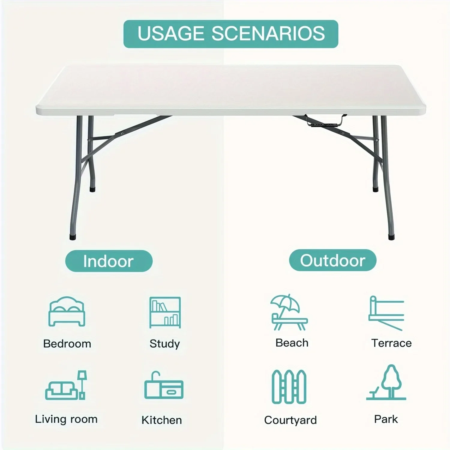 6FT Geniş Plastik Katlanır Mas - Kids Outdoor Dining Table incelemesi ve fiyatı