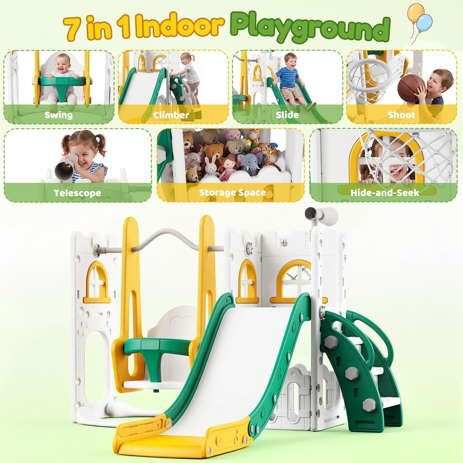 7'si 1 Arada Çocuk Kaydırağı v - Kids Outdoor Playhouse incelemesi ve fiyatı